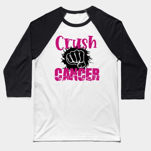 Crush Cancer Baseball T-Shirt by SVGBistro